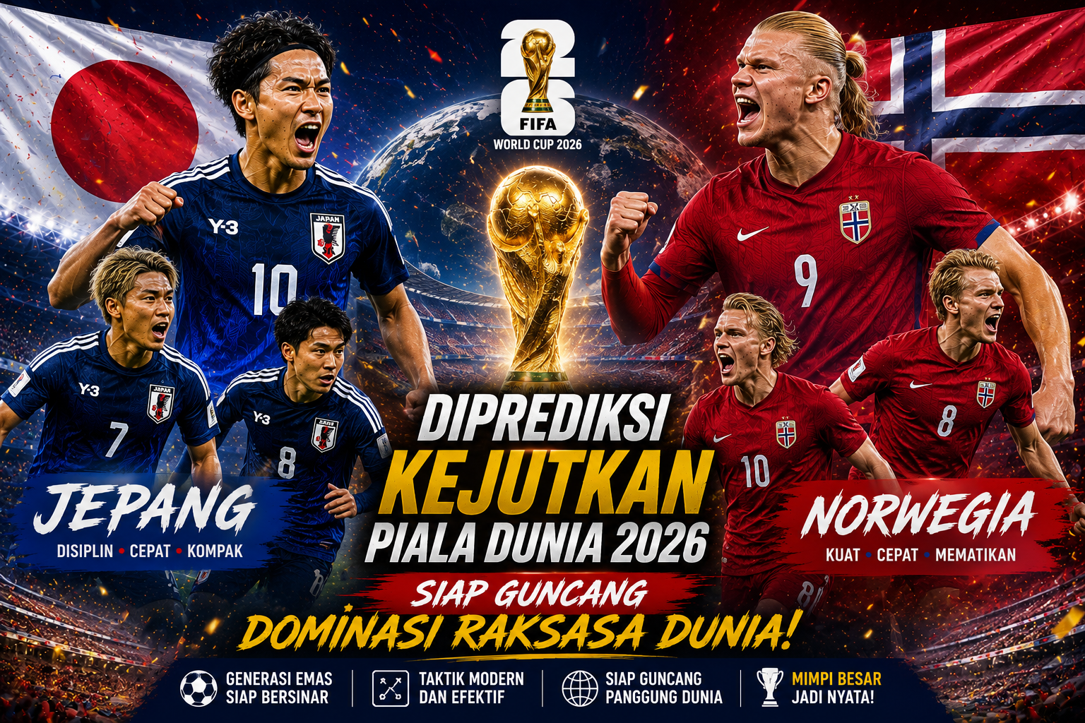 Jepang dan Norwegia diprediksi akan kejutkan Piala Dunia 2026